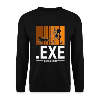 .exe ausführen Programmierer Programmieren - Unisex Pullover - Schwarz - Vorne - Alina (178cm) & Michal (187cm)