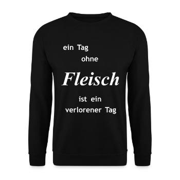 Grillkönig, ohne Fleisch geht nichts - Unisex Pullover - Schwarz - Vorne - Alina (178cm) & Michal (187cm)