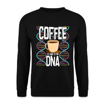 Kaffee ist ein Teil meiner DNA - Unisex Pullover - Schwarz - Vorne - Alina (178cm) & Michal (187cm)