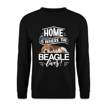Beagle Dog Home Is Where The Beagle Lives - Unisex Sweatshirt - black - Front - Alina (178cm) & Michal (187cm)