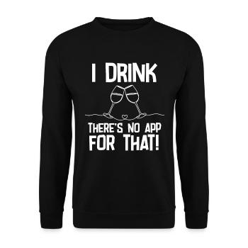Wein, den ich trinke, dafür gibt es keine App - Unisex Pullover - Schwarz - Vorne - Alina (178cm) & Michal (187cm)