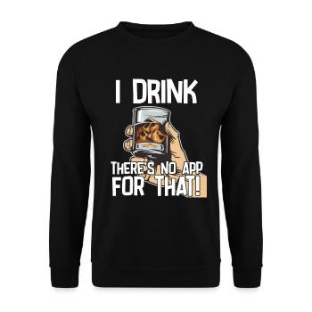 Bourbon Whiskey I Drink Es gibt keine App dafür - Unisex Pullover - Schwarz - Vorne - Alina (178cm) & Michal (187cm)