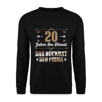 20 Jahre Im Dienst Das Rückrat Der Firma - Unisex Pullover - Schwarz - Vorne - Alina (178cm) & Michal (187cm)