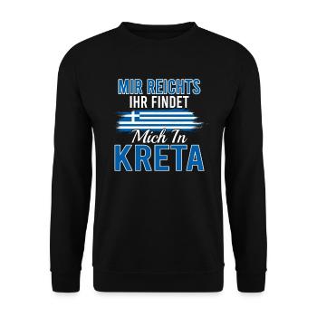 Mir reichts Kreta Griechenland - Unisex Pullover - Schwarz - Vorne - Alina (178cm) & Michal (187cm)