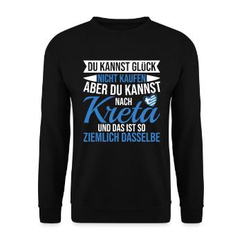Kreta Glück Griechenland Urlaub - Unisex Pullover - Schwarz - Vorne - Alina (178cm) & Michal (187cm)