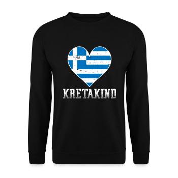 Kretakind Griechenland Urlaub Kreta - Unisex Pullover - Schwarz - Vorne - Alina (178cm) & Michal (187cm)