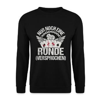 Doppelkopf nur noch eine Runde Kartenspiel - Unisex Pullover - Schwarz - Vorne - Alina (178cm) & Michal (187cm)