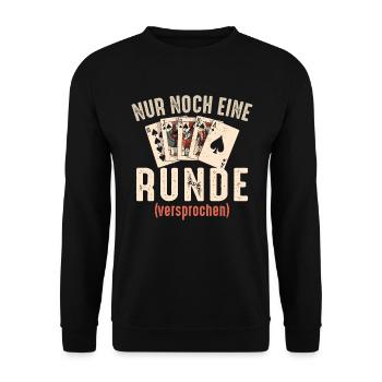 Doppelkopf nur noch eine Runde Kartenspiel - Unisex Pullover - Schwarz - Vorne - Alina (178cm) & Michal (187cm)