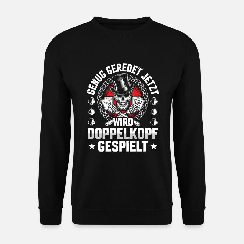 Jetzt wird Doppelkopf gespielt Kartenspiel - Unisex Pullover - Schwarz