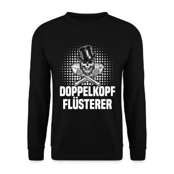 Doppelkopf Flüsterer Kartenspiel - Unisex Pullover - Schwarz - Vorne - Alina (178cm) & Michal (187cm)