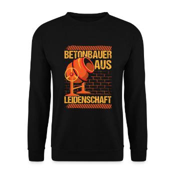Betonbauer aus Leidenschaft - Unisex Pullover - Schwarz - Vorne - Alina (178cm) & Michal (187cm)