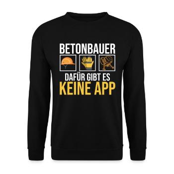 Lustiger Betonbauer Spruch - Unisex Pullover - Schwarz - Vorne - Alina (178cm) & Michal (187cm)
