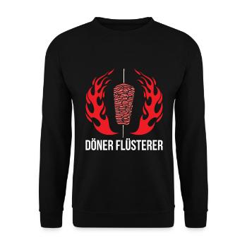 Döner Flüsterer Döner Kebab Geschenk - Unisex Pullover - Schwarz - Vorne - Alina (178cm) & Michal (187cm)