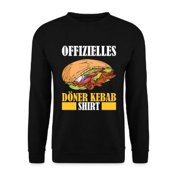 Offizielles Döner Kebab Shirt Döner Kebab Geschenk - Unisex Pullover - Schwarz - Vorne - Alina (178cm) & Michal (187cm)