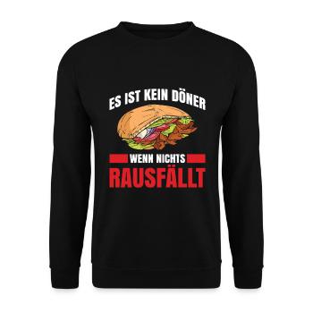 Es Ist Kein Döner Wenn Nichts Rausfällt - Unisex Pullover - Schwarz - Vorne - Alina (178cm) & Michal (187cm)