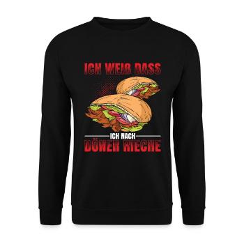 Ich Weiß Dass Ich Nach Döner Rieche Döner Kebab Ge - Unisex Pullover - Schwarz - Vorne - Alina (178cm) & Michal (187cm)