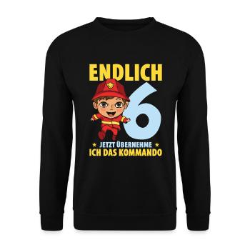 Endlich 6 Jetzt Übernehme Ich Das Kommando - Unisex Pullover - Schwarz - Vorne - Alina (178cm) & Michal (187cm)