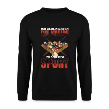 Ich Gehe Nicht In Die Kneipe Ich Gehe Zum Sport - Unisex Pullover - Schwarz - Vorne - Alina (178cm) & Michal (187cm)