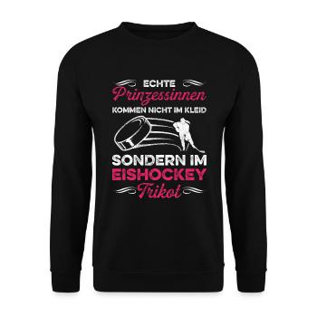 Echte Prinzessinen Kommen Nicht Im Kleid Sondern I - Unisex Pullover - Schwarz - Vorne - Alina (178cm) & Michal (187cm)