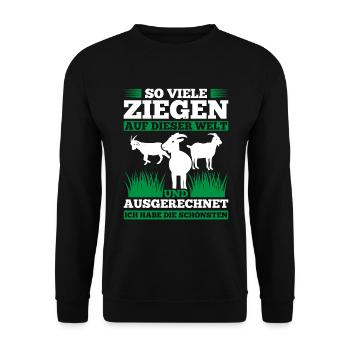 So Viele Ziegen Auf Dieser Welt Und Ausgerechnet I - Unisex Pullover - Schwarz - Vorne - Alina (178cm) & Michal (187cm)