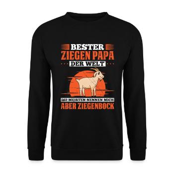 Bester Ziegen Papa Der Welt Die Meisten Nennen Mic - Unisex Pullover - Schwarz - Vorne - Alina (178cm) & Michal (187cm)
