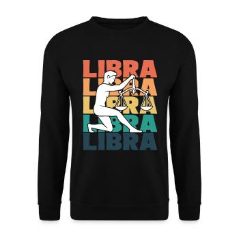 Libra Zodiac Birthday - Unisex Sweatshirt - black - Front - Alina (178cm) & Michal (187cm)