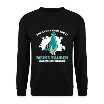 Ich Kann Lieder Nicht Meine Tauben Haben Nein Gesa - Unisex Pullover - Schwarz - Vorne - Alina (178cm) & Michal (187cm)