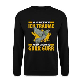 Ich Schnarche Nicht Ich Träume Ich Bin Eine Taube - Unisex Pullover - Schwarz - Vorne - Alina (178cm) & Michal (187cm)