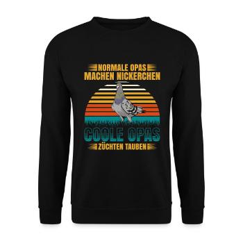 Normale Opas Machen Nickerchen Coole Opas Züchten - Unisex Pullover - Schwarz - Vorne - Alina (178cm) & Michal (187cm)