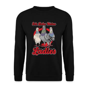 Ich Liebe Meine Ladies Tauben Geschenk - Unisex Pullover - Schwarz - Vorne - Alina (178cm) & Michal (187cm)