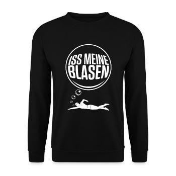 Iss Meine Blasen - Unisex Pullover - Schwarz - Vorne - Alina (178cm) & Michal (187cm)