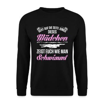 Geht Auf Die Seite Jungs Dieses Mädchen Zeigt Euch - Unisex Pullover - Schwarz - Vorne - Alina (178cm) & Michal (187cm)