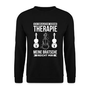 Ich Brauche Keine Therapie Meine Bratsche Reicht M - Unisex Pullover - Schwarz - Vorne - Alina (178cm) & Michal (187cm)