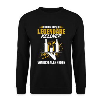 Ich Bin Dieser Legendäre Kellner Von Dem Alle Rede - Unisex Pullover - Schwarz - Vorne - Alina (178cm) & Michal (187cm)