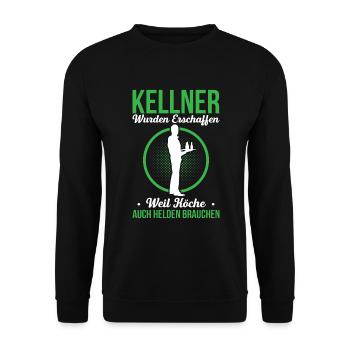 Kellner Wurden Erschaffen Weil Köche Auch Helden B - Unisex Pullover - Schwarz - Vorne - Alina (178cm) & Michal (187cm)