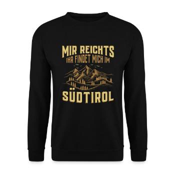 Ihr findet mich im Südtirol Südtiroler - Unisex Pullover - Schwarz - Vorne - Alina (178cm) & Michal (187cm)