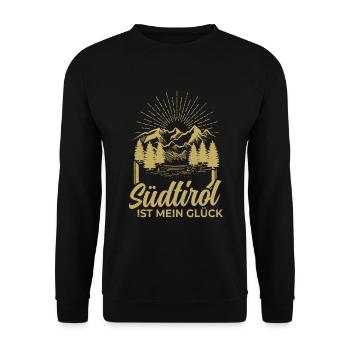 Südtirol ist mein Glück Südtiroler - Unisex Pullover - Schwarz - Vorne - Alina (178cm) & Michal (187cm)