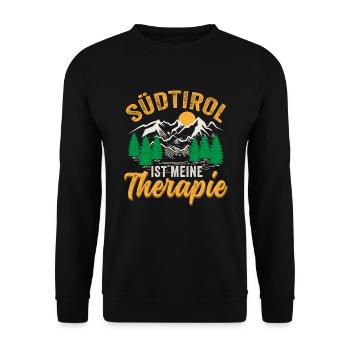 Südtirol ist meine Therapie Südtiroler - Unisex Pullover - Schwarz - Vorne - Alina (178cm) & Michal (187cm)