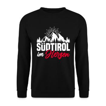 Südtirol im Herzen Südtiroler Italien - Unisex Pullover - Schwarz - Vorne - Alina (178cm) & Michal (187cm)