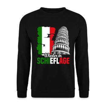 Schiefe Turm Pisa wieder in Schieflage Italien - Unisex Pullover - Schwarz - Vorne - Alina (178cm) & Michal (187cm)