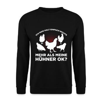 Ich Mag Halt Einfach Nichts Mehr Als Meine Hühner - Unisex Pullover - Schwarz - Vorne - Alina (178cm) & Michal (187cm)