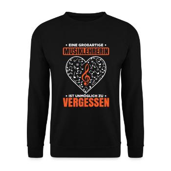 Eine Großartige Musiklehrerin Ist Unmöglich Zu Ver - Unisex Pullover - Schwarz - Vorne - Alina (178cm) & Michal (187cm)
