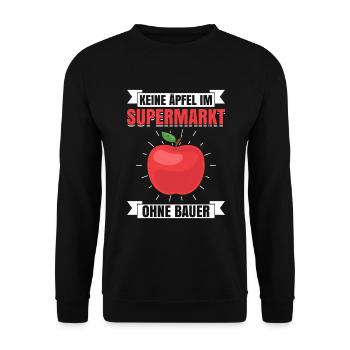Keine Äpfel Im Supermarkt Ohne Bauer - Unisex Pullover - Schwarz - Vorne - Alina (178cm) & Michal (187cm)