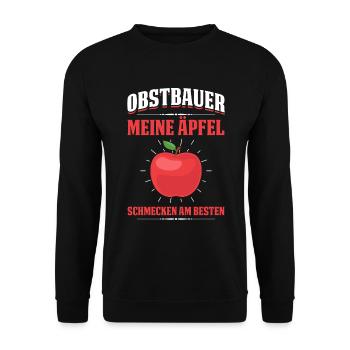 Obstbauer Meine Äpfel Schmecken Am Besten - Unisex Pullover - Schwarz - Vorne - Alina (178cm) & Michal (187cm)