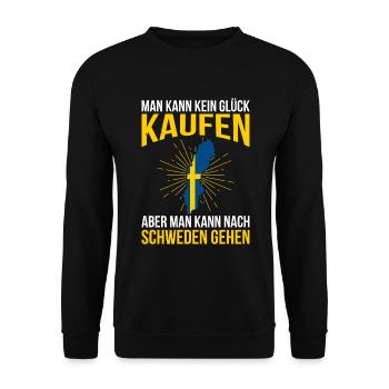 Man Kann Kein Glück Kaufen Aber Man Kann Nach Schw - Unisex Pullover - Schwarz - Vorne - Alina (178cm) & Michal (187cm)