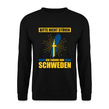 Bitte Nicht Stören Ich Träume Von Schweden - Unisex Pullover - Schwarz - Vorne - Alina (178cm) & Michal (187cm)