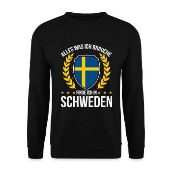 Tout ce dont j’ai besoin, je trouve en Suède - Sweat-shirt Unisexe - noir - Devant - Alina (178cm) & Michal (187cm)