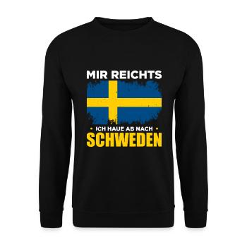 Mir Reichts Ich Haue Ab Nach Schweden - Unisex Pullover - Schwarz - Vorne - Alina (178cm) & Michal (187cm)