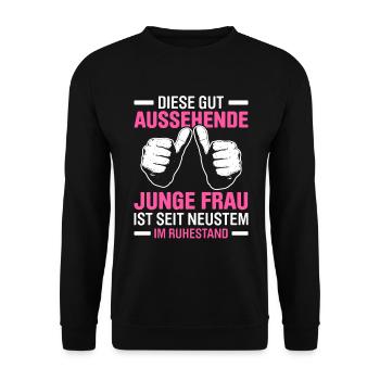 Diese Gut Aussehende Junge Frau Ist Seit Neustem I - Unisex Pullover - Schwarz - Vorne - Alina (178cm) & Michal (187cm)