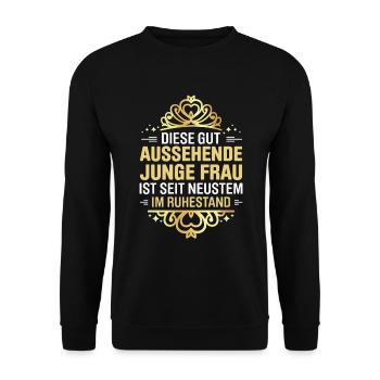 Diese Gut Aussehende Junge Frau Ist Seit Neustem I - Unisex Pullover - Schwarz - Vorne - Alina (178cm) & Michal (187cm)